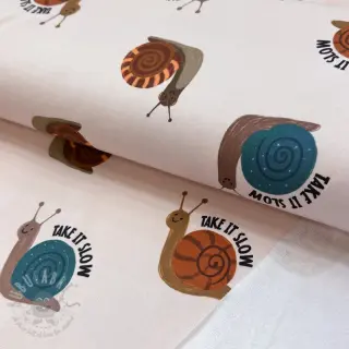 Dresówka drapana Snails off white digital print