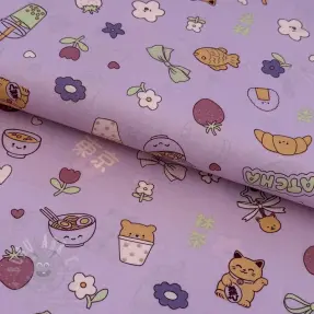 Bawełniana tkanina MATCHA lilac