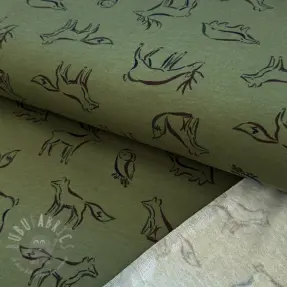 Dresówka drapana SOFT Forest animals green
