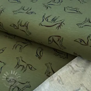 Dresówka drapana SOFT Forest animals green