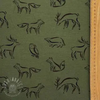Dresówka drapana SOFT Forest animals green
