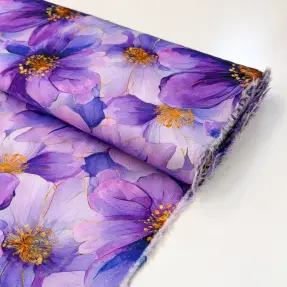 Wiskoza SATIN Paloma purple digital print