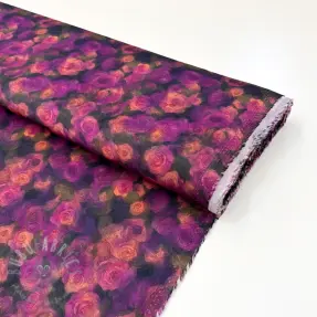 Wiskoza SATIN Cornelia purple digital print
