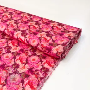 Wiskoza SATIN Samantha pink digital print