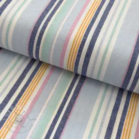Bawełniana tkanina YARN DYED Sea stripe blue