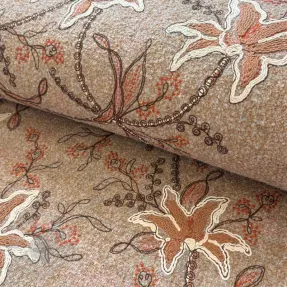 Tkanina płaszczowa WOOLY EMBROIDERY Glory beige