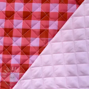 Pikowana tkanina Checks pink