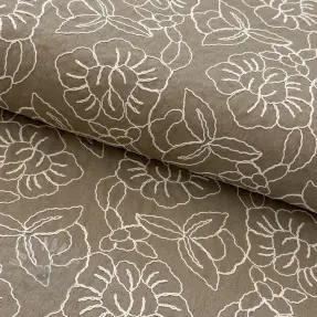 Tkanina wiskozowa z lnem EMBROIDERY Latizia sand