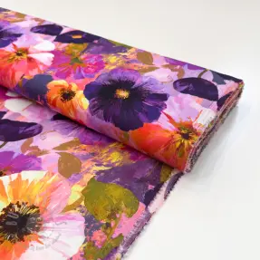 Wiskoza SATIN Tamara purple digital print