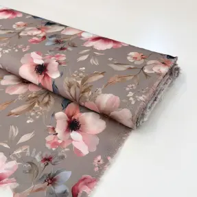 Wiskoza SATIN Daphne pink digital print