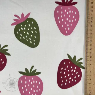 Dresówka drapana JOGGING Strawberries ecru