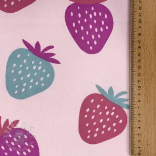 Dresówka drapana JOGGING Strawberries pink