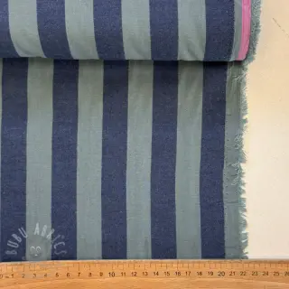 Bawełniana tkanina YARN DYED NOVA Stripe blue green
