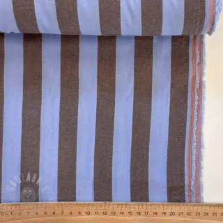 Bawełniana tkanina YARN DYED NOVA Stripe blue brown