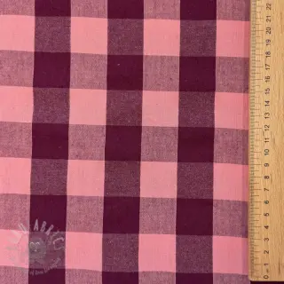 Bawełniana tkanina YARN DYED SONJA Checks aubergine