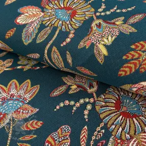 Tkanina dekoracyjna jacquard Bosphore petrole