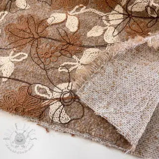 Tkanina płaszczowa WOOLY EMBROIDERY Petra beige