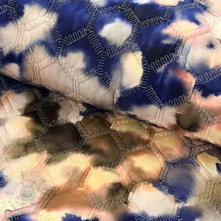Pikowana tkanina Aquarel nature gradini blue