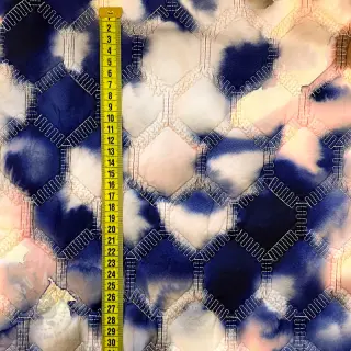 Pikowana tkanina Aquarel nature gradini blue