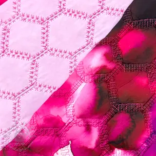 Pikowana tkanina Aquarel nature gradini pink