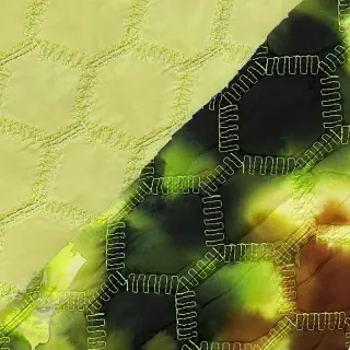Pikowana tkanina Aquarel nature gradini green