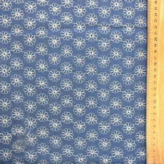 JEANS DENIM VELVET JACQUARD Flowers black