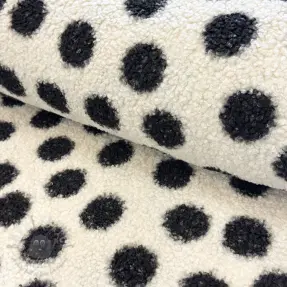 Tkanina płaszczowa TEDDY Big dots black