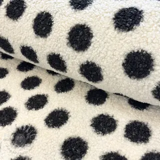 Tkanina płaszczowa TEDDY Big dots black