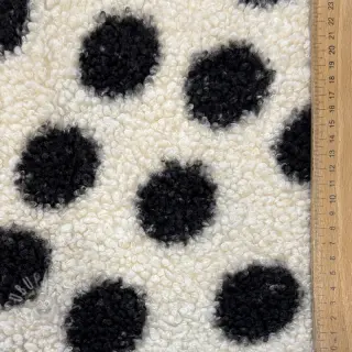 Tkanina płaszczowa TEDDY Big dots black