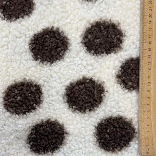 Tkanina płaszczowa TEDDY Big dots brown