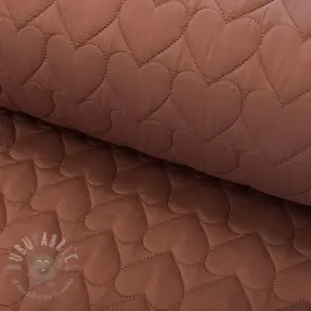 Pikowana tkanina WATERPROOF Hearts brown