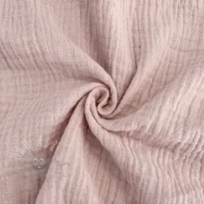 Muślin double gauze old rose ORGANIC