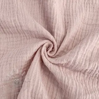 Muślin double gauze old rose ORGANIC
