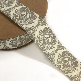 Bawełniana taśma Ornament grey
