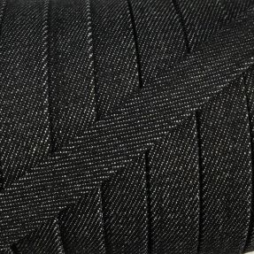 Bavlnená šnúra plochá 15 mm Denim black
