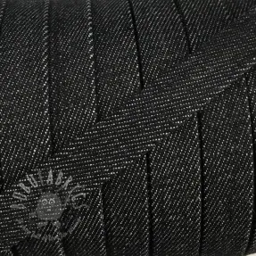 Bawełniany sznur płaski 15 mm Denim black