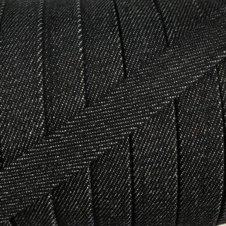 Bavlnená šnúra plochá 15 mm Denim black