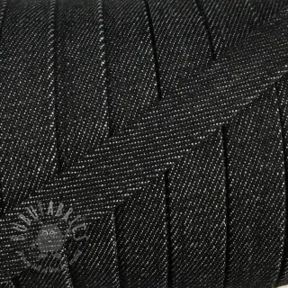 Bawełniany sznur płaski 15 mm Denim black