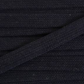 Bavlnená šnúra plochá 13 mm čierna