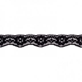 Čipka elastická Flower black
