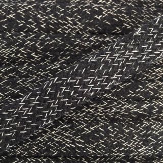 Bawełniany sznur płaski 15 mm melange black