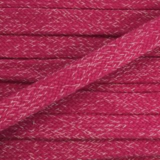 Bawełniany sznur płaski 15 mm melange fuchsia