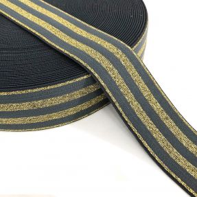 Guma gładka 4 cm LUREX GOLD dark grey