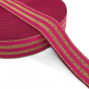 Guma gładka 4 cm LUREX GOLD fuchsia
