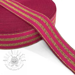 Guma gładka 4 cm LUREX GOLD fuchsia