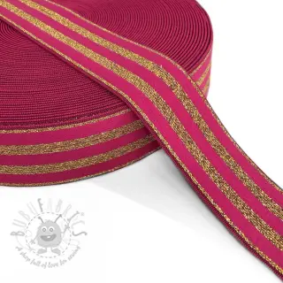 Guma gładka 4 cm LUREX GOLD fuchsia