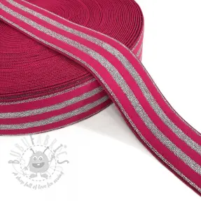Guma gładka 4 cm LUREX SILVER fuchsia