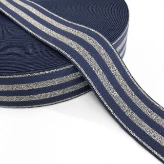 Guma gładka 4 cm LUREX SILVER jeans