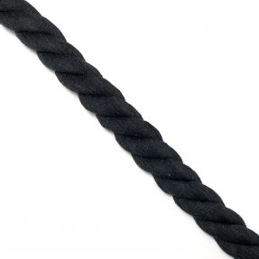 Bavlnená šnúra točená 2,5 cm black