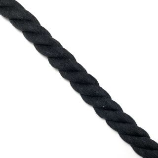 Bavlnená šnúra točená 2,5 cm black